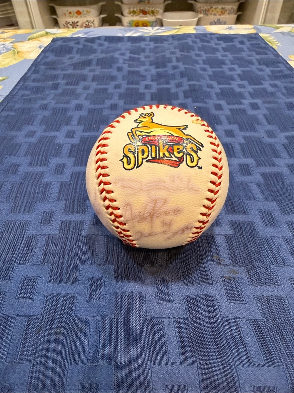 Spikes Baseball - White with Red Stitching